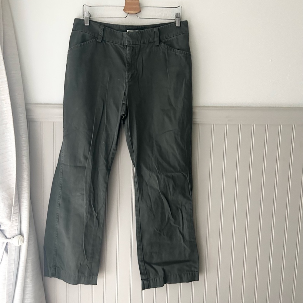 Y2K Lee Women’s 12 Green Cotton Just Below Waist Low-Rise Pants Vintage